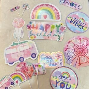 Pastel Rainbow Party Decoration Set